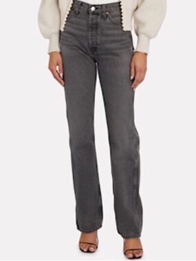 Re/done⚡️90’s Ash Grey Highrise Straight Leg